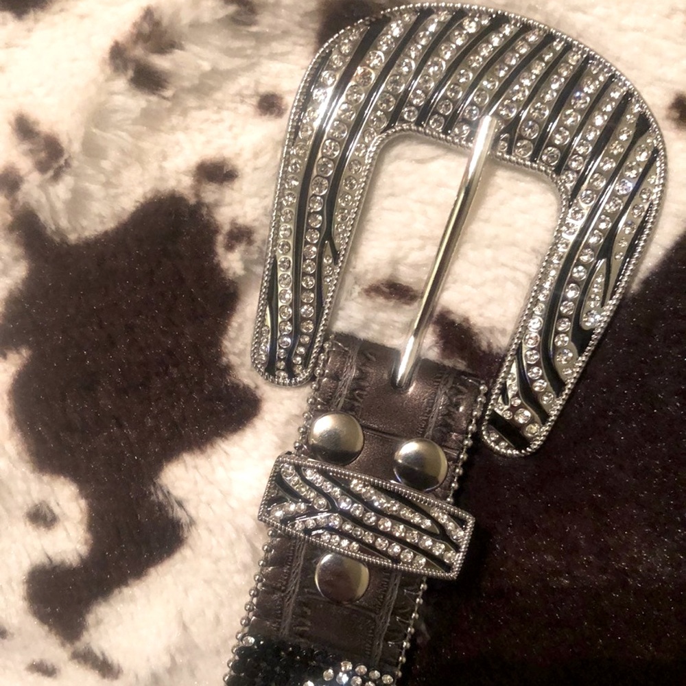 Rhinestone Zebra Belt